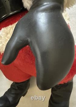 Vintage Rare Large Plush 32 Santa Claus Rubber Face Christmas My Toy 1960