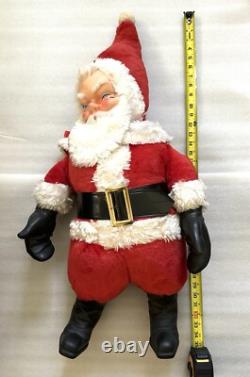 Vintage Rare Large Plush 32 Santa Claus Rubber Face Christmas My Toy 1960