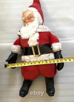 Vintage Rare Large Plush 32 Santa Claus Rubber Face Christmas My Toy 1960