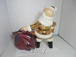 Vintage Rare Santa Claus Atlantic #250 Mold Ceramic Metallic fluorescent Gold