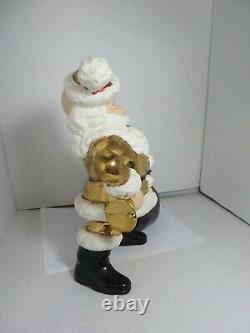 Vintage Rare Santa Claus Atlantic #250 Mold Ceramic Metallic fluorescent Gold