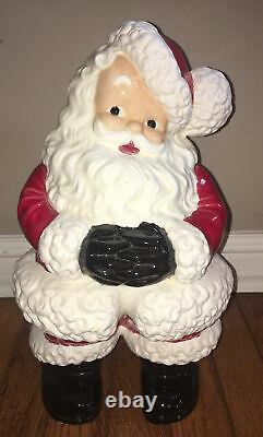 Vintage Retro Atlantic Mold Ceramic Santa Claus Figure 14 Tall RARE