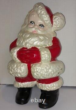 Vintage Retro Atlantic Mold Ceramic Santa Claus Handpainted Standing 15 Figure