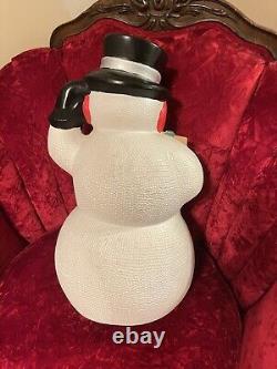 Vintage Retro Atlantic Mold Ceramic Snowman Figure 19Large -Heavy
