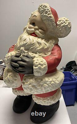 Vintage Retro Atlantic Mold Ceramic Winking Santa Claus Figure 20 Large