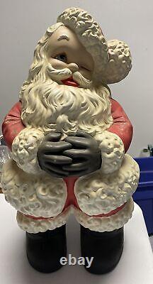 Vintage Retro Atlantic Mold Ceramic Winking Santa Claus Figure 20 Large