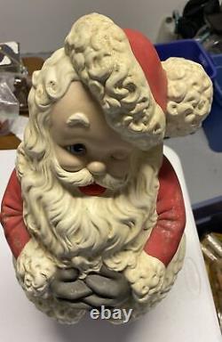 Vintage Retro Atlantic Mold Ceramic Winking Santa Claus Figure 20 Large