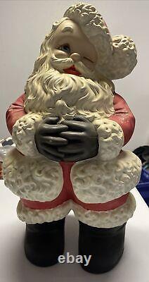 Vintage Retro Atlantic Mold Ceramic Winking Santa Claus Figure 20 Large