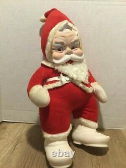 Vintage Rushton Co. Santa Claus Doll Plush with Rubber Face