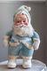 Vintage Rushton Co. Santa Claus Doll With Rubber Face And Light Baby Blue Suit