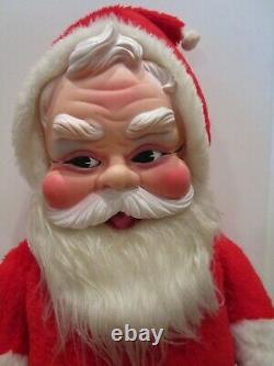 Vintage Rushton Company Santa Claus Rubber Face Stands 40Tall 1950's-60's