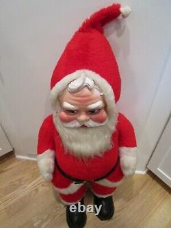 Vintage Rushton Company Santa Claus Rubber Face Stands 40Tall 1950's-60's