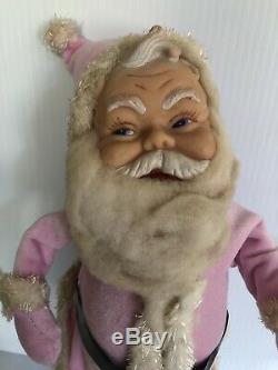 Vintage Rushton Pink Santa Claus