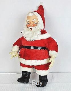 Vintage Rushton Santa Claus Christmas Plush Rubber Face Doll 24 50s 60s