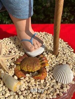 Vintage SANTA CLAUS key West Jimmy Buffet Beach Conch Shell Beer Sandals? Sj17j