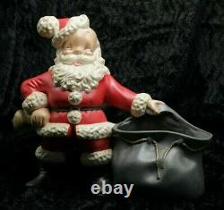 Vintage SANTA CLAUS with TOY BAG Atlantic Mold GREAT EXPRESSION Christmas Decor