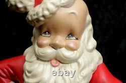 Vintage SANTA CLAUS with TOY BAG Atlantic Mold GREAT EXPRESSION Christmas Decor