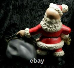 Vintage SANTA CLAUS with TOY BAG Atlantic Mold GREAT EXPRESSION Christmas Decor