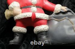 Vintage SANTA CLAUS with TOY BAG Atlantic Mold GREAT EXPRESSION Christmas Decor