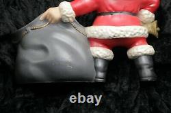 Vintage SANTA CLAUS with TOY BAG Atlantic Mold GREAT EXPRESSION Christmas Decor