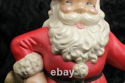 Vintage SANTA CLAUS with TOY BAG Atlantic Mold GREAT EXPRESSION Christmas Decor