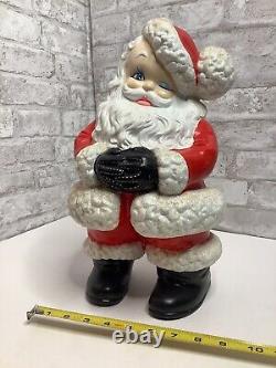 Vintage Santa Atlantic Mold 15 Ceramic Winking Figure Christmas Statue Shimmer