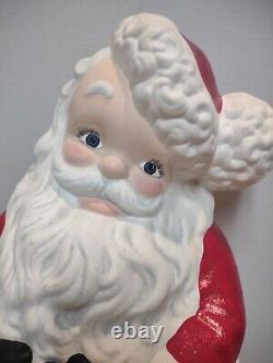 Vintage Santa Atlantic Mold 20 Ceramic Hand Painted Christmas Statue Shimmer