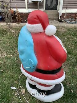 Vintage Santa Claus & Bear Blow Mold Christmas Holiday Lawn Figure 40 Lighted