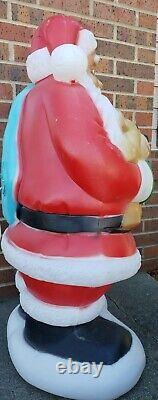 Vintage Santa Claus & Bear Blow Mold Christmas Holiday Lawn Figure 40 Lighted