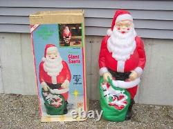 Vintage Santa Claus Blow Mold Plastic Empire Lighted Christmas Decoration Figure