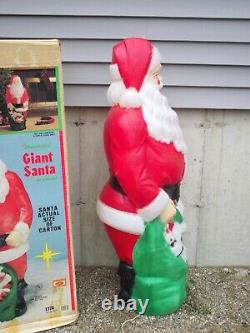 Vintage Santa Claus Blow Mold Plastic Empire Lighted Christmas Decoration Figure