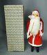 Vintage Santa Claus Christmas Figure Hard Plastic Felt Costume Withsack Stick &box