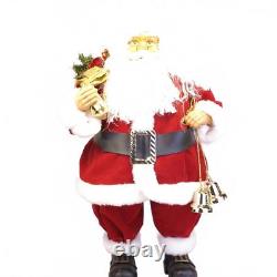 Vintage Santa Claus Doll 24.5 Tall Red & White with Gold Accents St. Nicholas