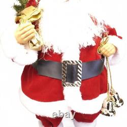 Vintage Santa Claus Doll 24.5 Tall Red & White with Gold Accents St. Nicholas