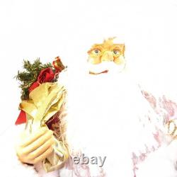 Vintage Santa Claus Doll 24.5 Tall Red & White with Gold Accents St. Nicholas