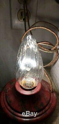 Vintage Santa Claus Figural Glass Light Bulb Rare LAMP BASE Christmas Ornament