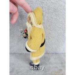 Vintage Santa Claus Figure Rustic Yellow Coat Backpack Christmas Decor