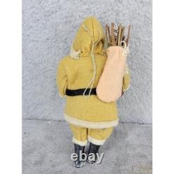 Vintage Santa Claus Figure Rustic Yellow Coat Backpack Christmas Decor