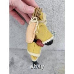 Vintage Santa Claus Figure Rustic Yellow Coat Backpack Christmas Decor