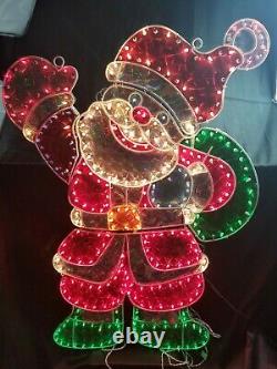Vintage Santa Claus Large Christmas Holographic lighted 4' St Nicholas Display