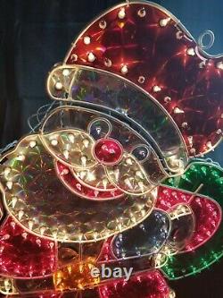 Vintage Santa Claus Large Christmas Holographic lighted 4' St Nicholas Display