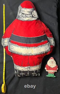 Vintage Santa Claus Mid Century Cloth Pillow 20 Christmas Collectible + Bonus