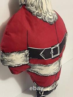 Vintage Santa Claus Mid Century Cloth Pillow 20 Tall Rare Christmas Collectible