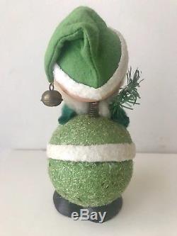 Vintage Santa Claus Paper Mache Bobblehead Candy Container Western Germany Rare