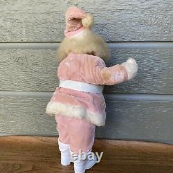 Vintage Santa Claus Pink Suit Christmas Decor Doll 15 Inch Harold Gale