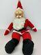 Vintage Santa Claus Plastic Face 39 Christmas Stuffed Plush Doll Decoration