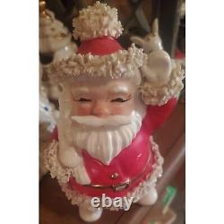 Vintage Santa Claus Spaghetti Ceramic Christmas Figurine