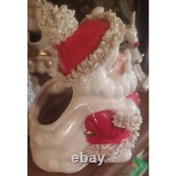 Vintage Santa Claus Spaghetti Ceramic Christmas Figurine