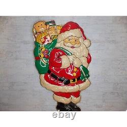 Vintage Santa Claus With Bag Of Toys Blow Mold Wall Decoration