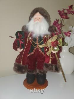 Vintage Santa Clause Christmas Figurine Folk Art Decor 17 Tall